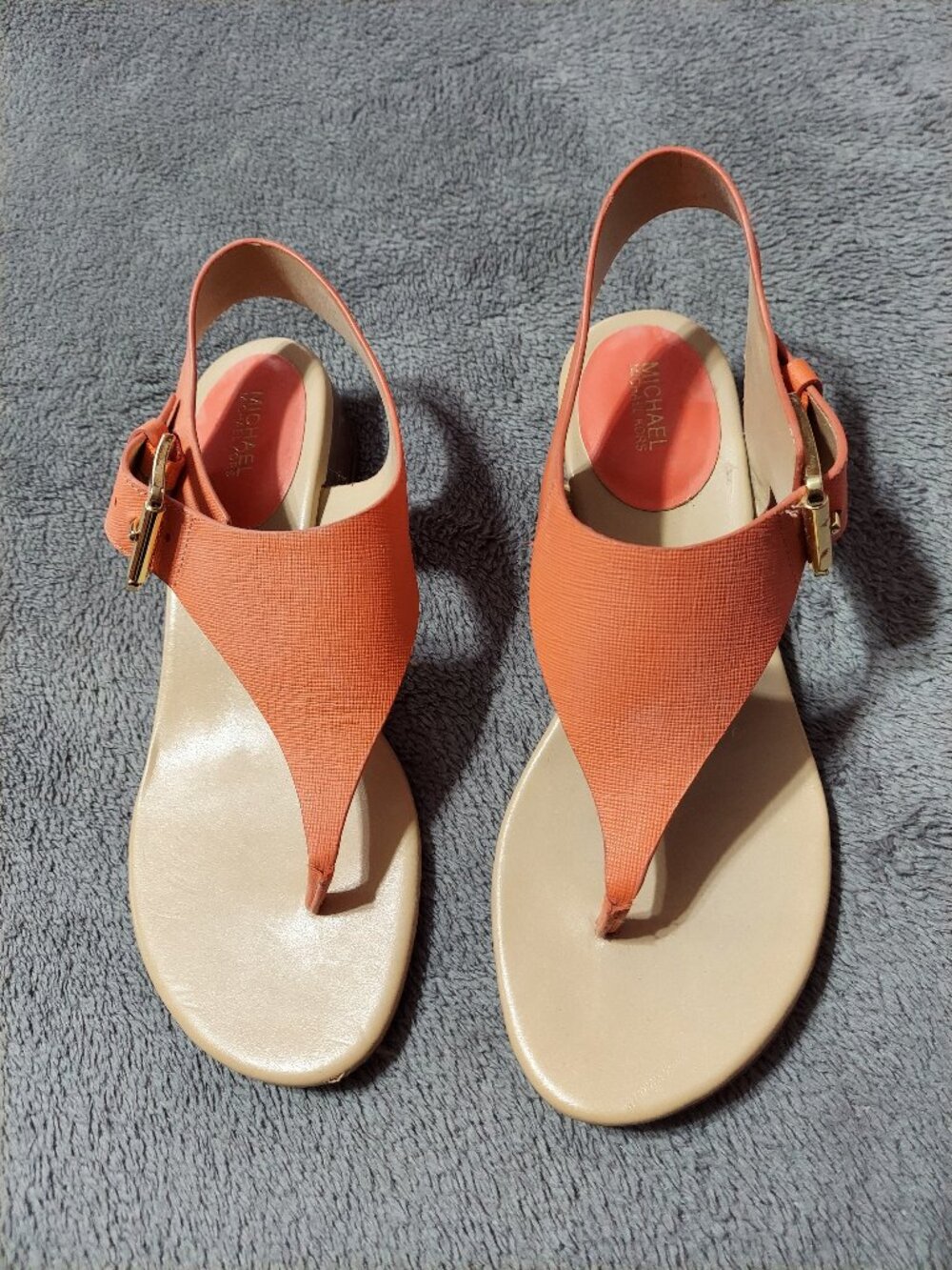 Michael Kors Orange Slingback Thong Sandals